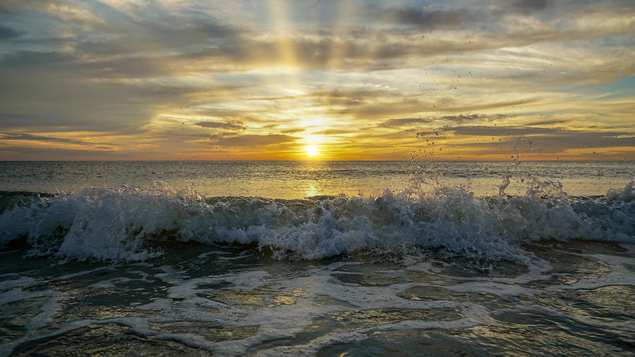 Sunset splash Photograph by Joey Waves
