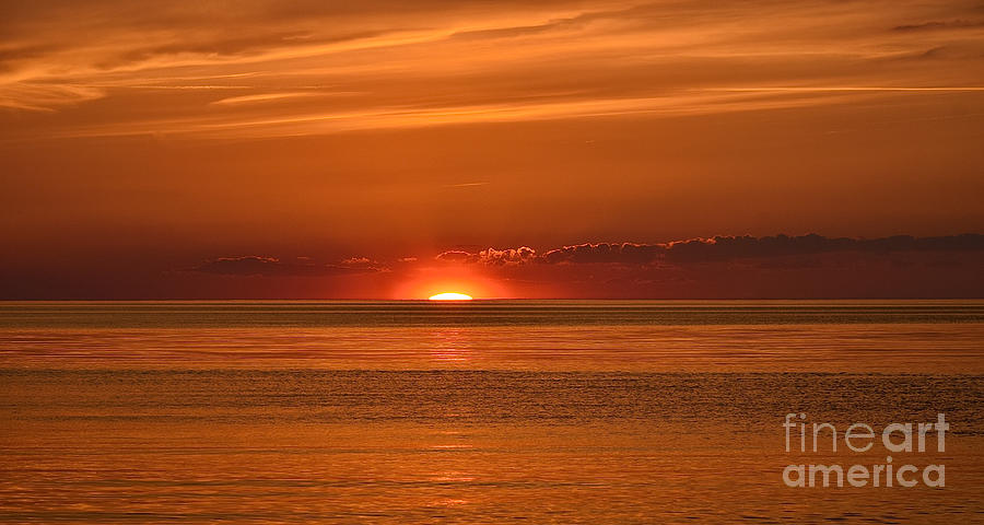 Sunset Sun Halo - Skaket Beach Photograph by Debra Banks