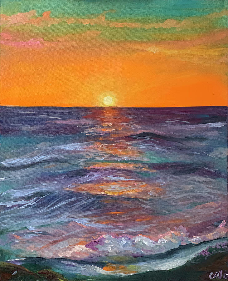 Sunset Surf Painting by Cory Goodrich - Fine Art America