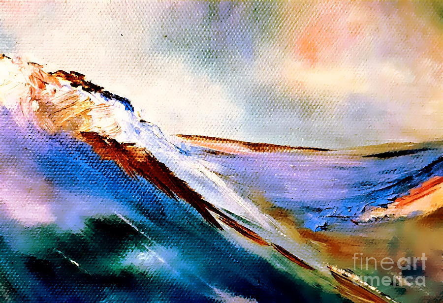 Sunset Surf Painting by Tracey Lee Cassin