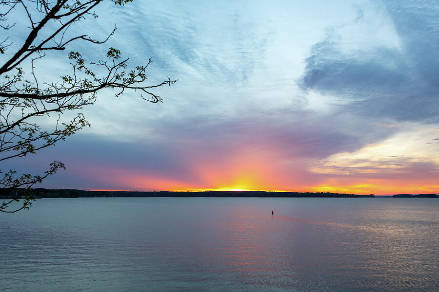 Sunset - Thurmond Lake - Clarks Hill SC - 1  Photograph by John Kirkland