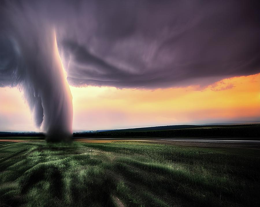 Sunset Tornado  Digital Art by Ally White