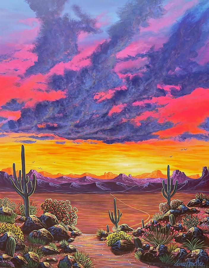Sunset Trail Painting by Lance Headlee