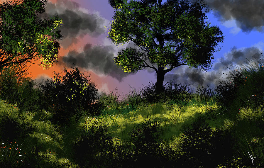 Sunset Tree Mixed Media by Jonathan Baldock