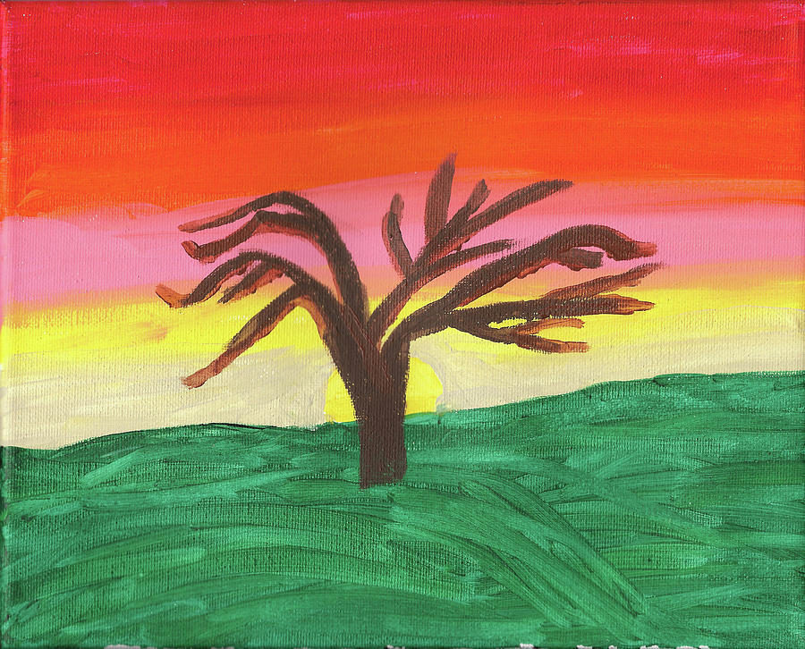 Sunset Tree Painting by Michele Wilson
