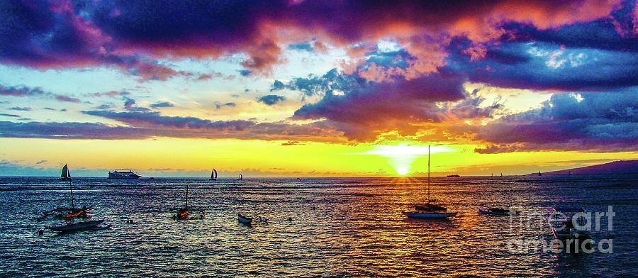 Sunset Photograph - Sunset Tropic Hawaii  by D Davila