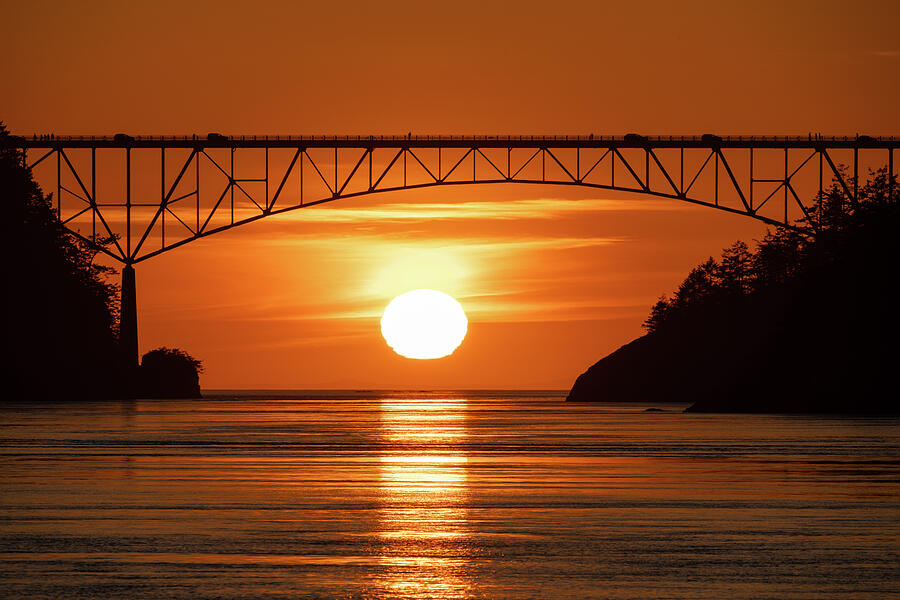 Sunset Under Bridge Photograph by Gary Skiff