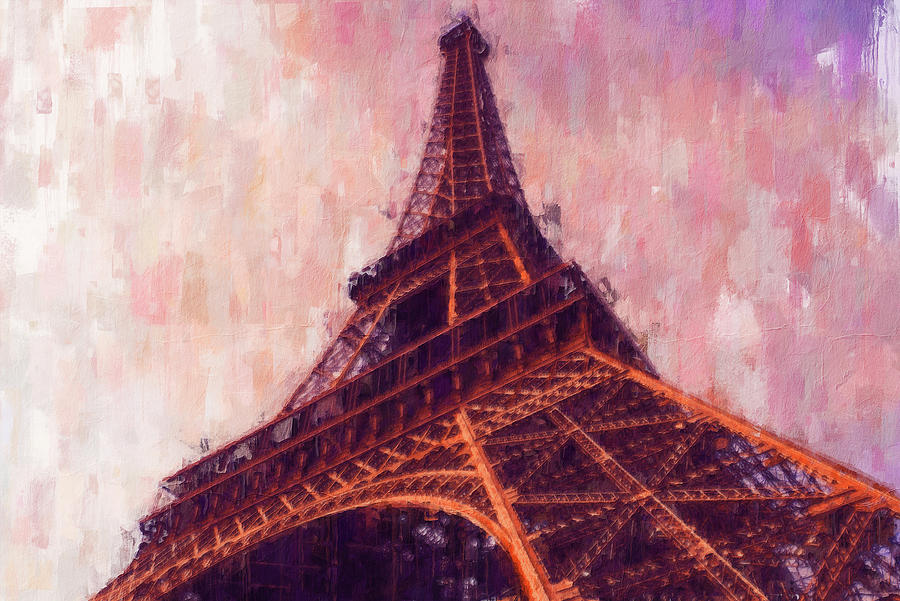 Sunset under the Tour Eiffel - 02 Painting by AM FineArtPrints