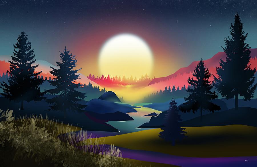 Sunset Valley Painting by Mark Taylor