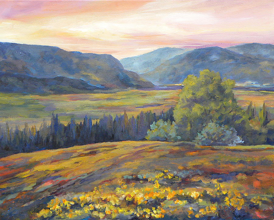 Sunset Valley Painting by Peggy Wilson