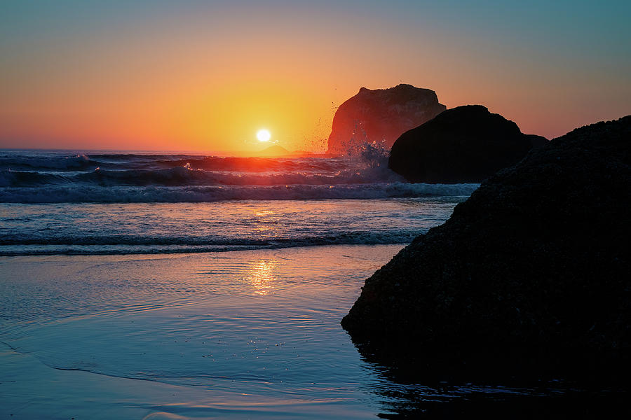 Sunset View From Bandon Beach Photograph by Rose and Charles Cox