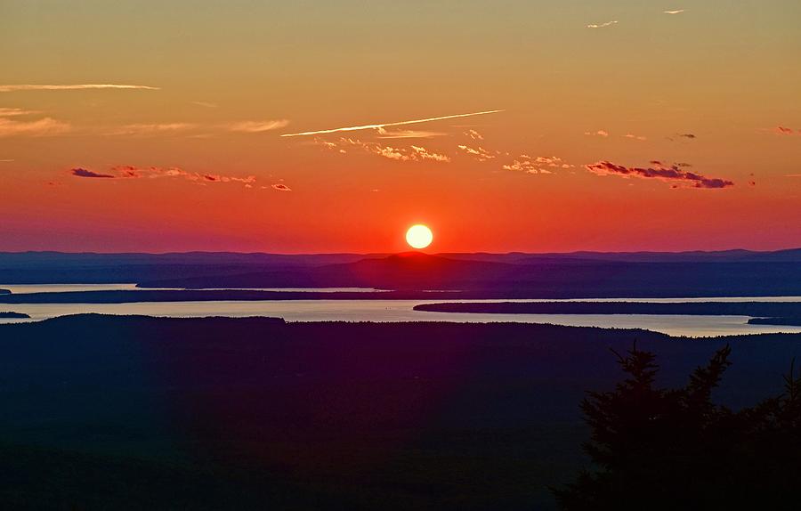Sunset view from Cadillac Mountain Photograph by Monika Salvan