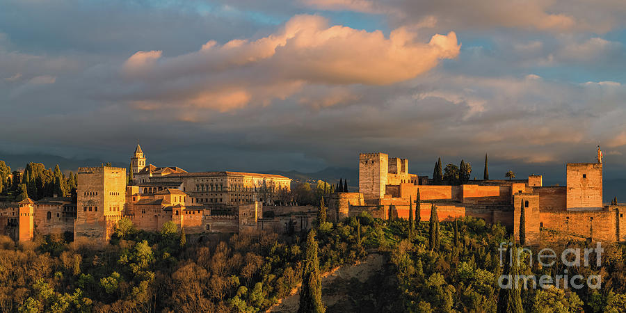 Sunset view on the Alhambra, Granada, Spain Photograph by Henk Meijer Photography