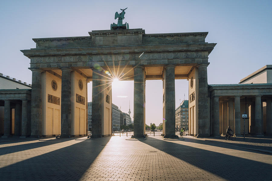 sunset  view to Brandenburg Gate -  Berlin, Germany Photograph by Nikada