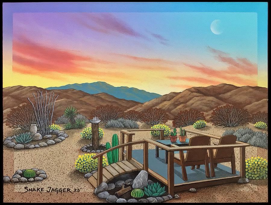 Sunset Viewing Deck Painting by Snake Jagger