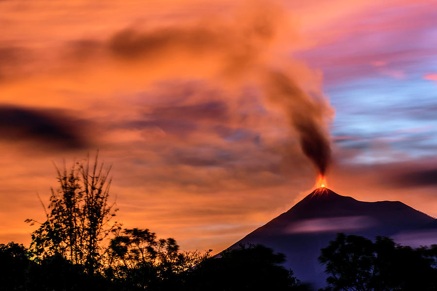 Sunset Volcano Fire Photograph