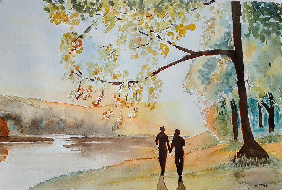 Sunset Walk Painting by Sandie Croft