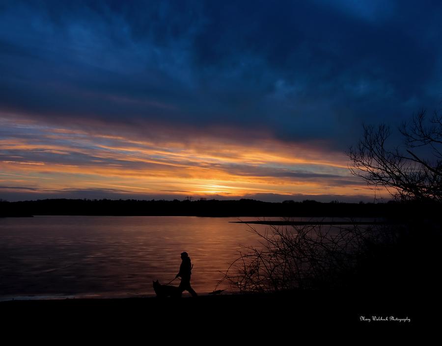 Sunset Walk with Mans Best Friend Photograph by Mary Walchuck