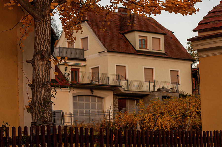 Sunset Walks In Durnstein. Old Houses Photograph by Jenny Rainbow