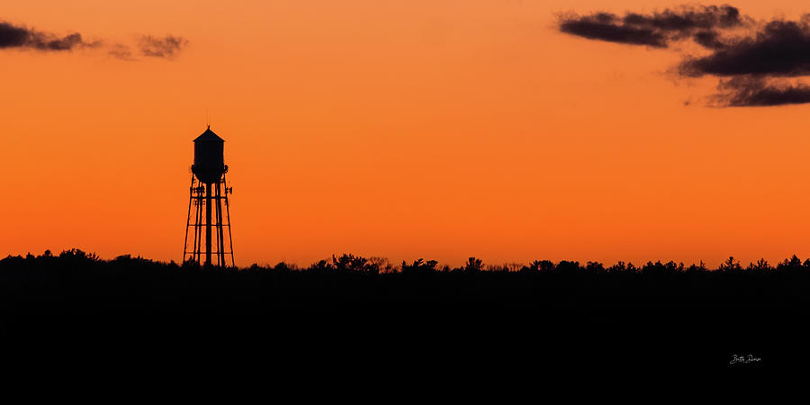 Sunset Photograph - Sunset Water Tower in Biddeford, ME by Betty Denise