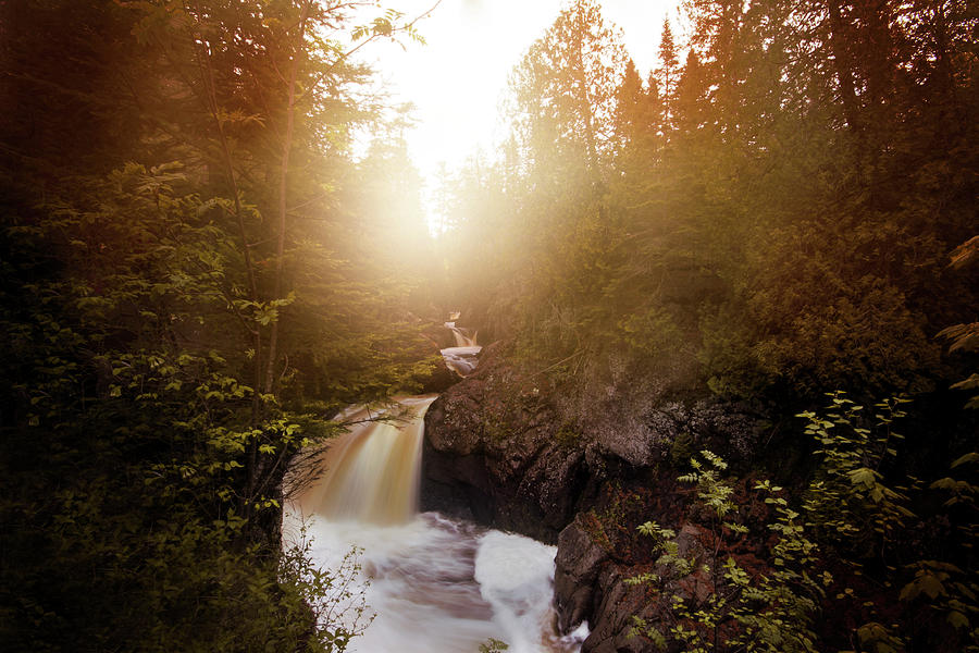 Sunset Waterfall Photograph by Nicole Engstrom