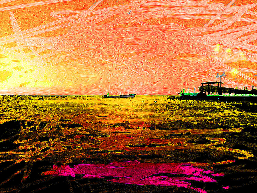 Sunset Waters 1 Digital Art by Aldane Wynter