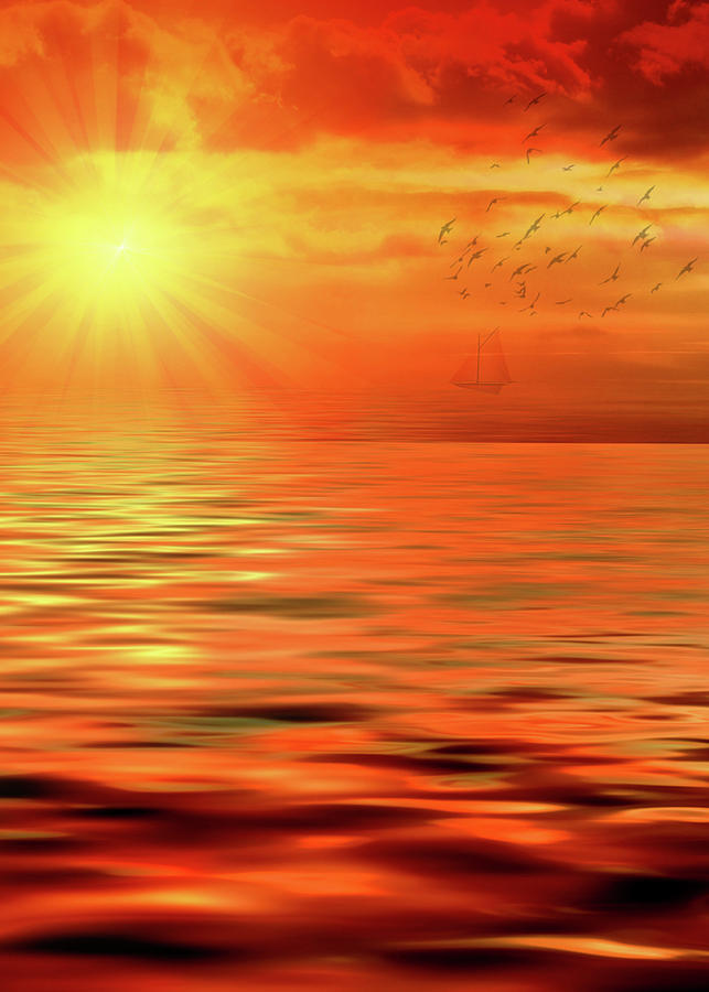 Sunset Waters Digital Art by Doreen Erhardt