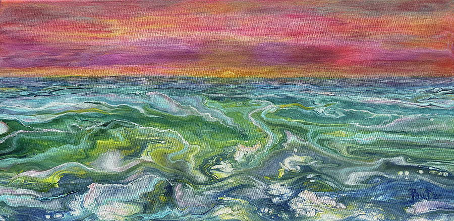 Sunset Painting - Sunset Waters by Gay Pautz