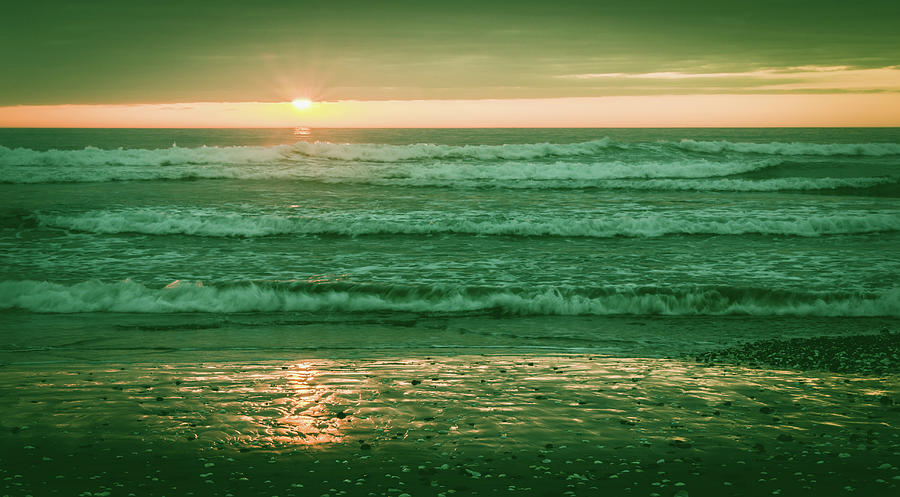 Sunset Waves Photograph by Josu Ozkaritz