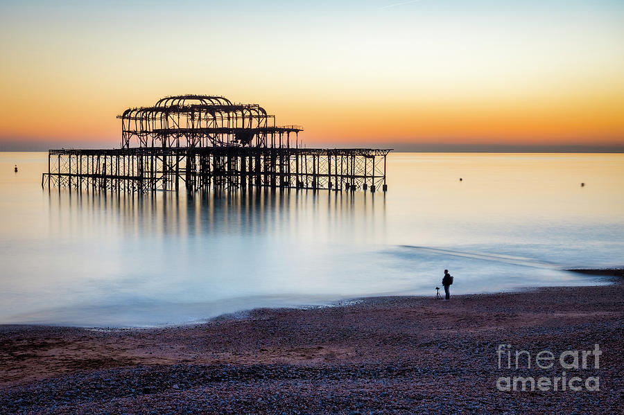 Sunset, West Pier, Brighton Photograph by Colin and Linda McKie