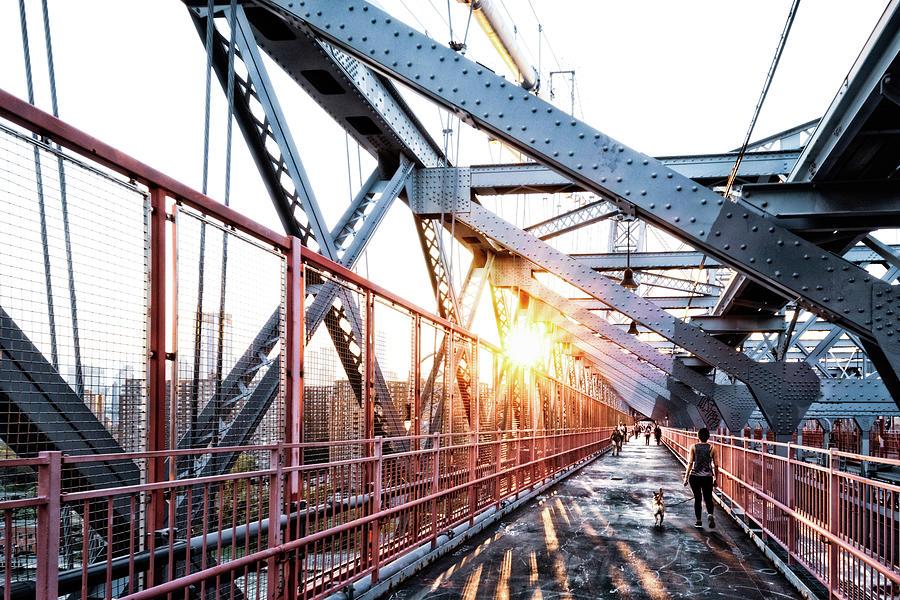 Sunset, Williamsburg Bridge, Brooklyn Photograph by Eugene Nikiforov