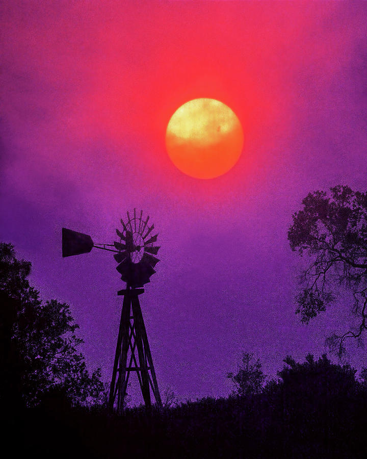 Sunset Windmill Photograph by Don Schimmel
