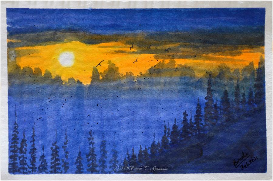 Sunset Wonders Painting by Sonali Gangane