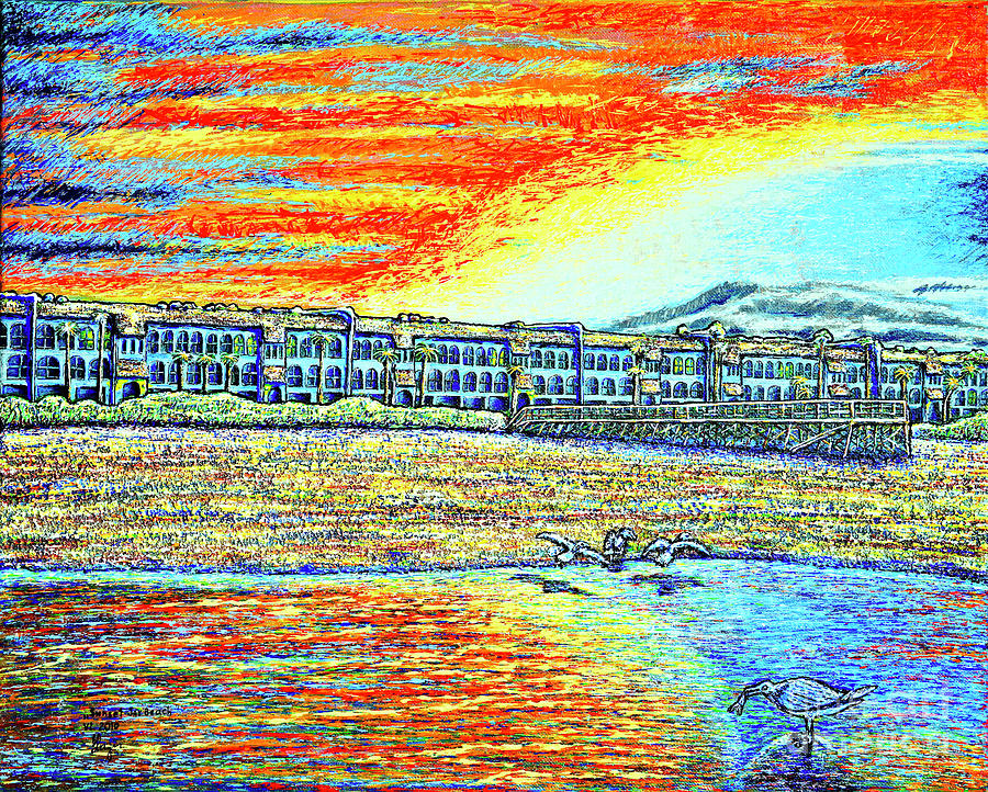 sunset,Jax beach Painting by Viktor Lazarev