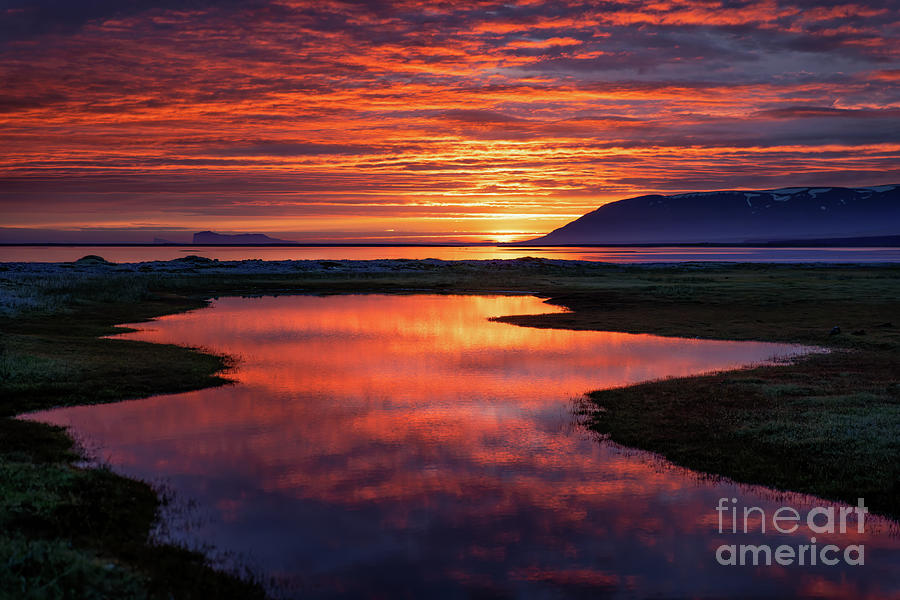 Sunsetrise At Hofsstadir Photograph by Doug Sturgess