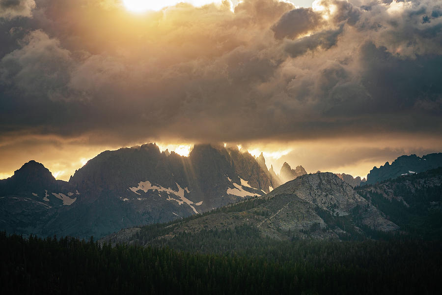 Sunshafts Through the Sierra Nevada Peaks Photograph by Rose and Charles Cox