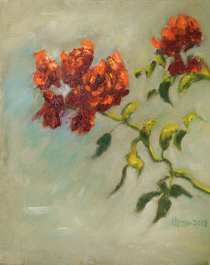Sunshine and Roses Painting by Uma Krishnamoorthy