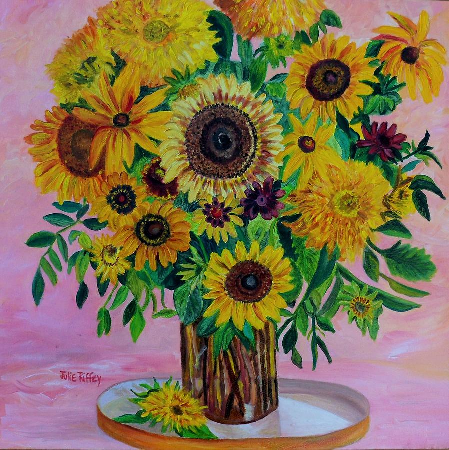Sunshine Bouquet - Sunflowers Painting by Julie Brugh Riffey