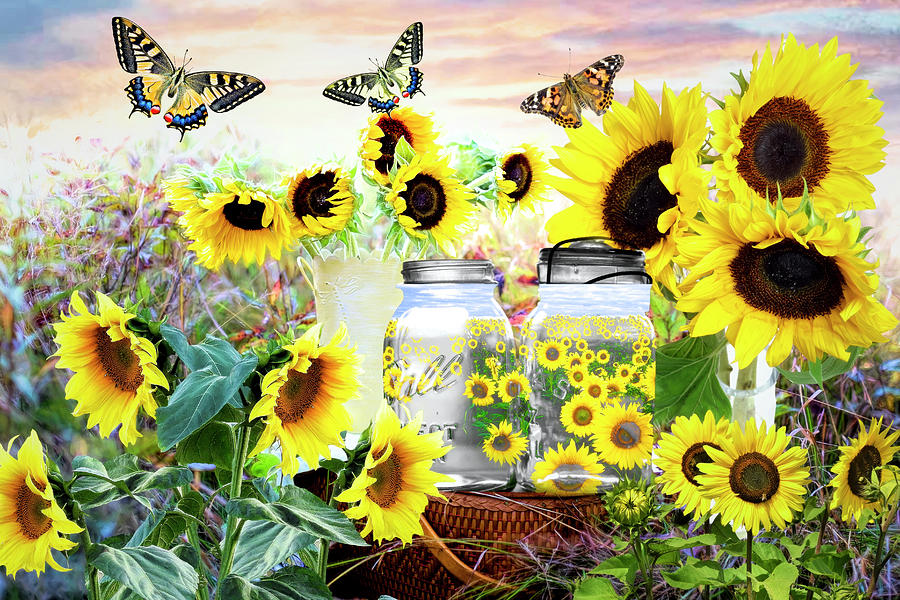 Sunshine in a Jar Digital Art by Debra and Dave Vanderlaan