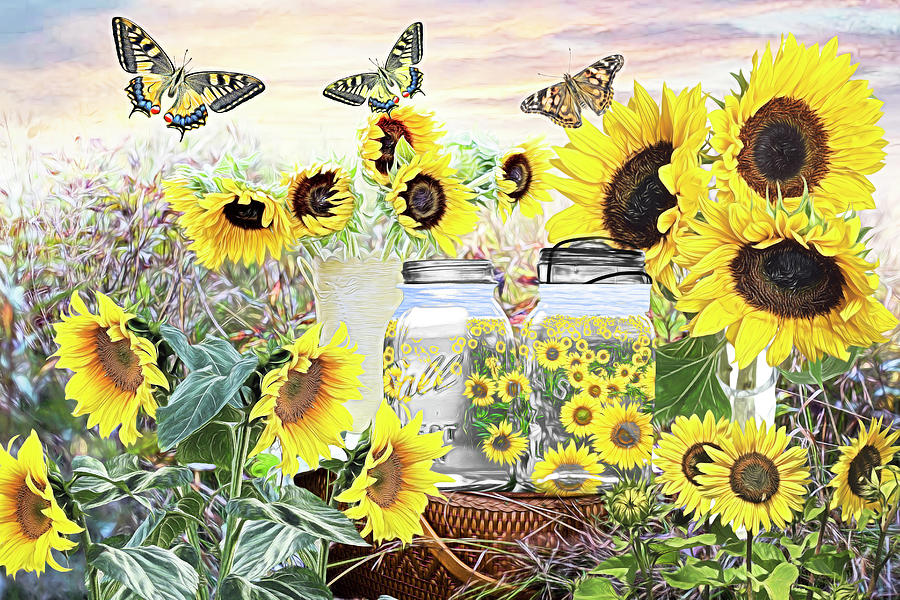 Sunshine in a Jar Painting Photograph by Debra and Dave Vanderlaan