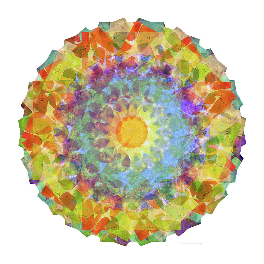 Summer Painting - Sunshine Mandala - Colorful Energy Art by Sharon Cummings