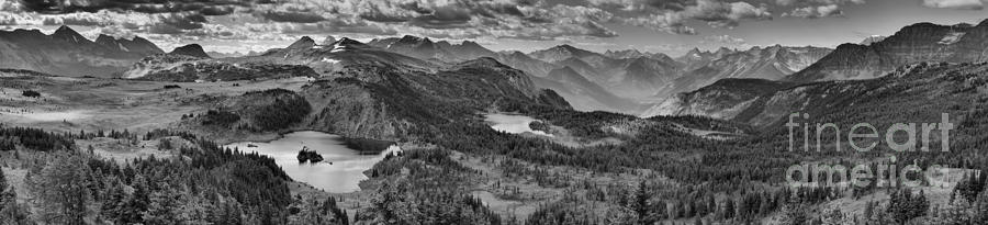 Sunshine Meadows Extended Panorama Black And White Photograph by Adam Jewell