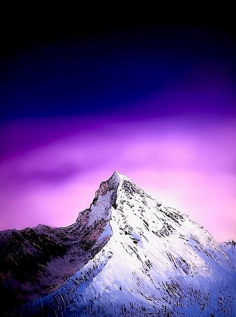 Sunshine Purple Mountain Painting by Willy Proctor