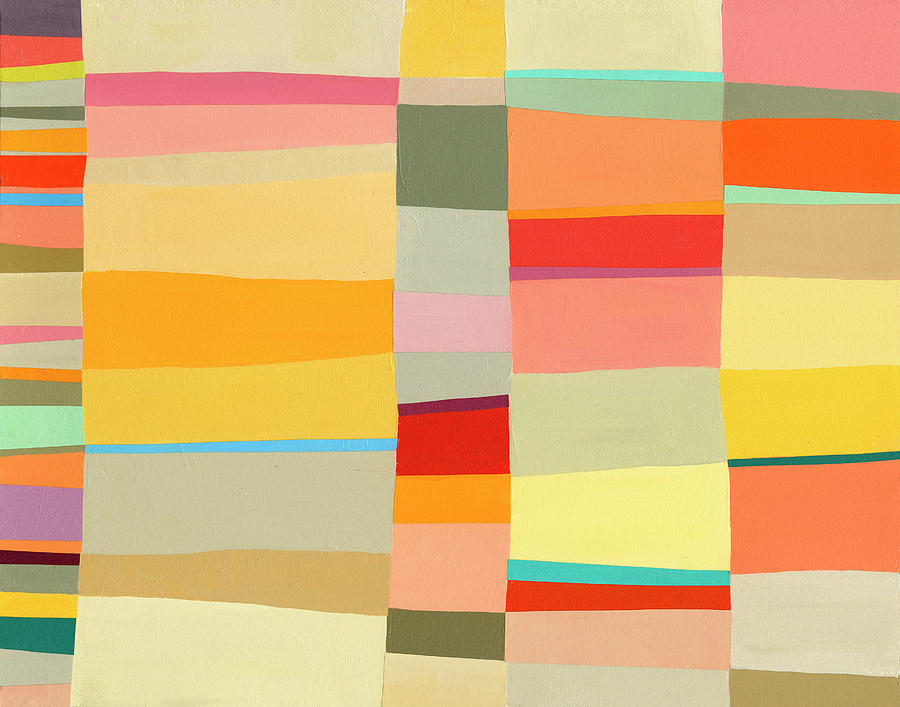 Sunshine Stripes Horizontal Painting by Jane Davies