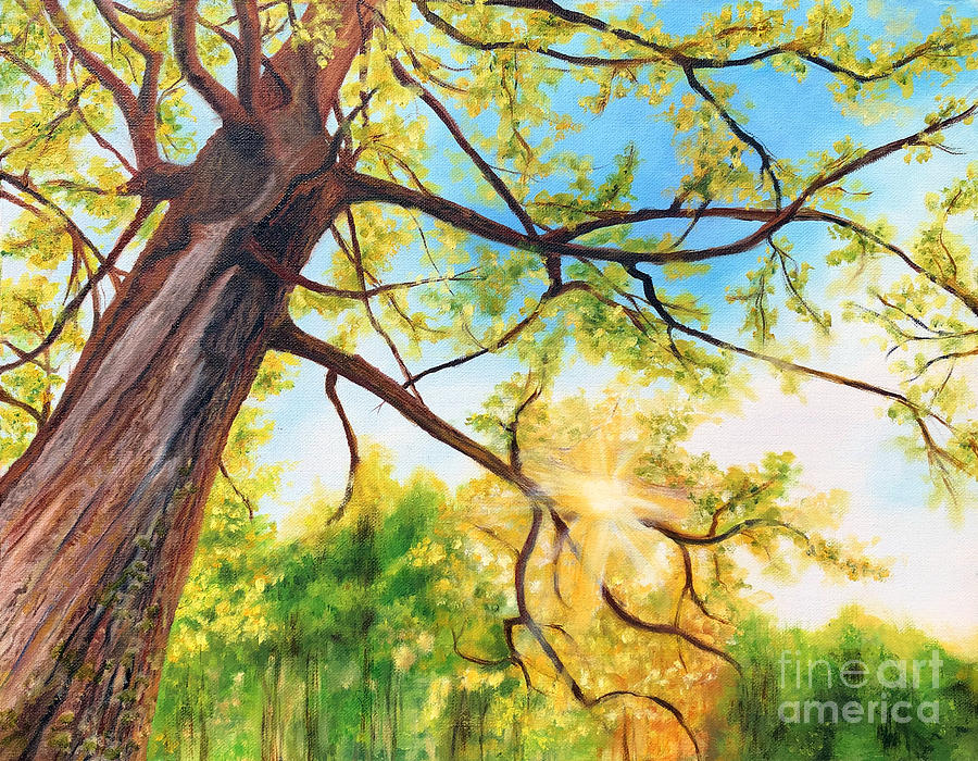 Tree Painting - Sunshine Tree by Janet Connelly