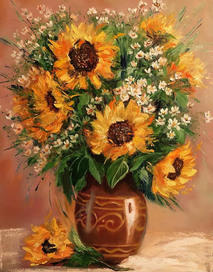 Flower Painting - Sunshines  by Marina Wirtz