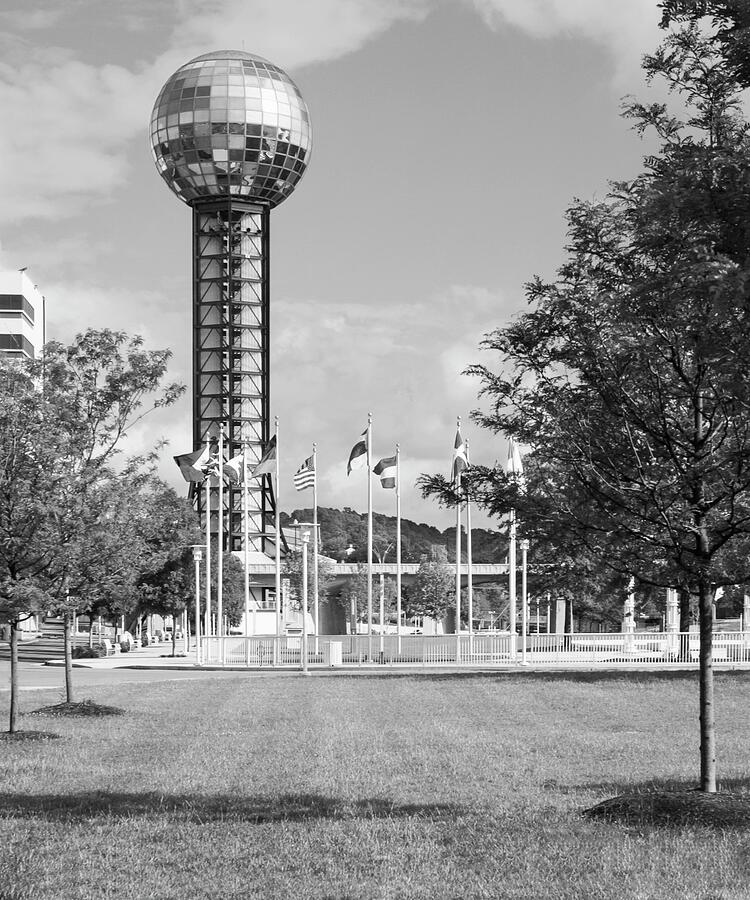 Sunsphere 1982 Worlds Fair Knoxville TN BW 2 Photograph by Bob Pardue