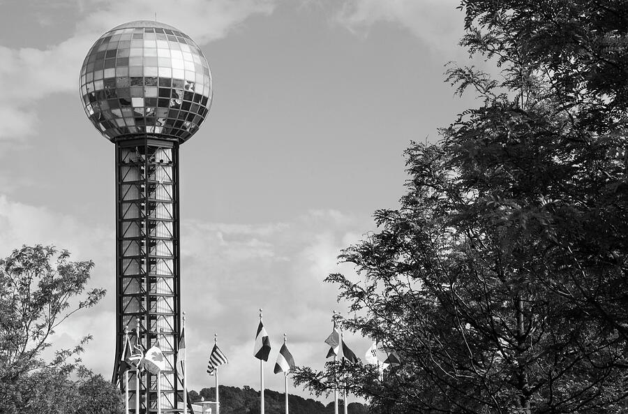 Sunsphere 1982 Worlds Fair Knoxville TN BW Photograph by Bob Pardue