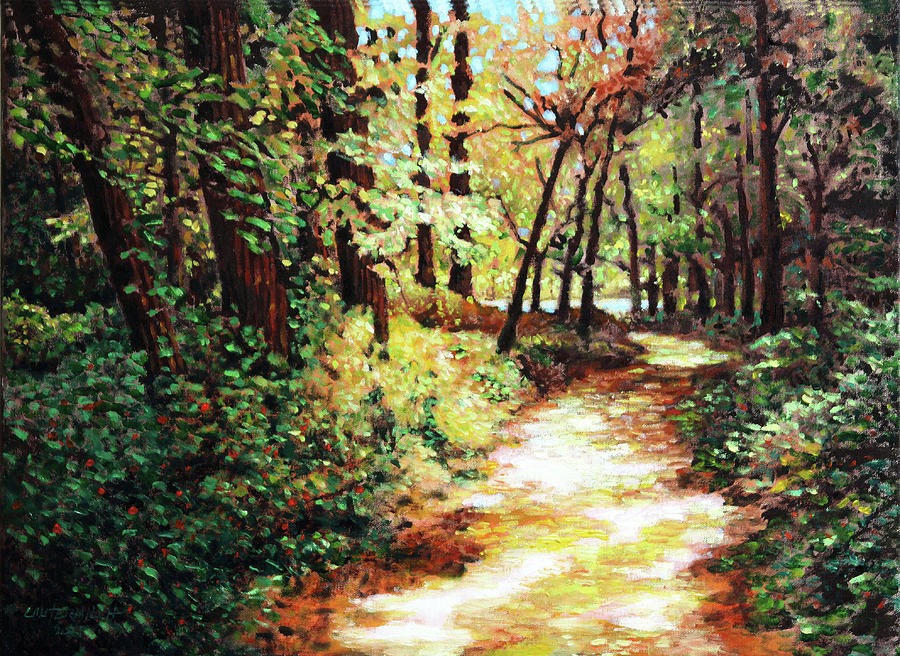 Sunspots on the Path Home Painting by John Lautermilch