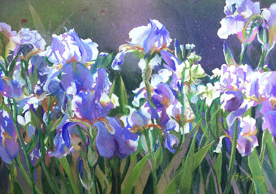 Sunstruck Iris Painting by Kris Parins